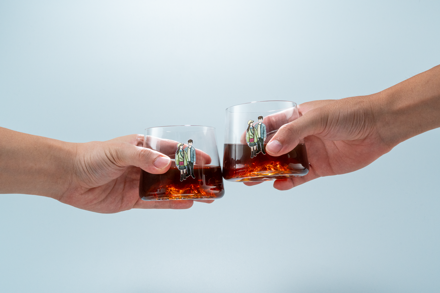 【似顏繪訂製款】富士山威士忌杯禮盒組|部分工作室