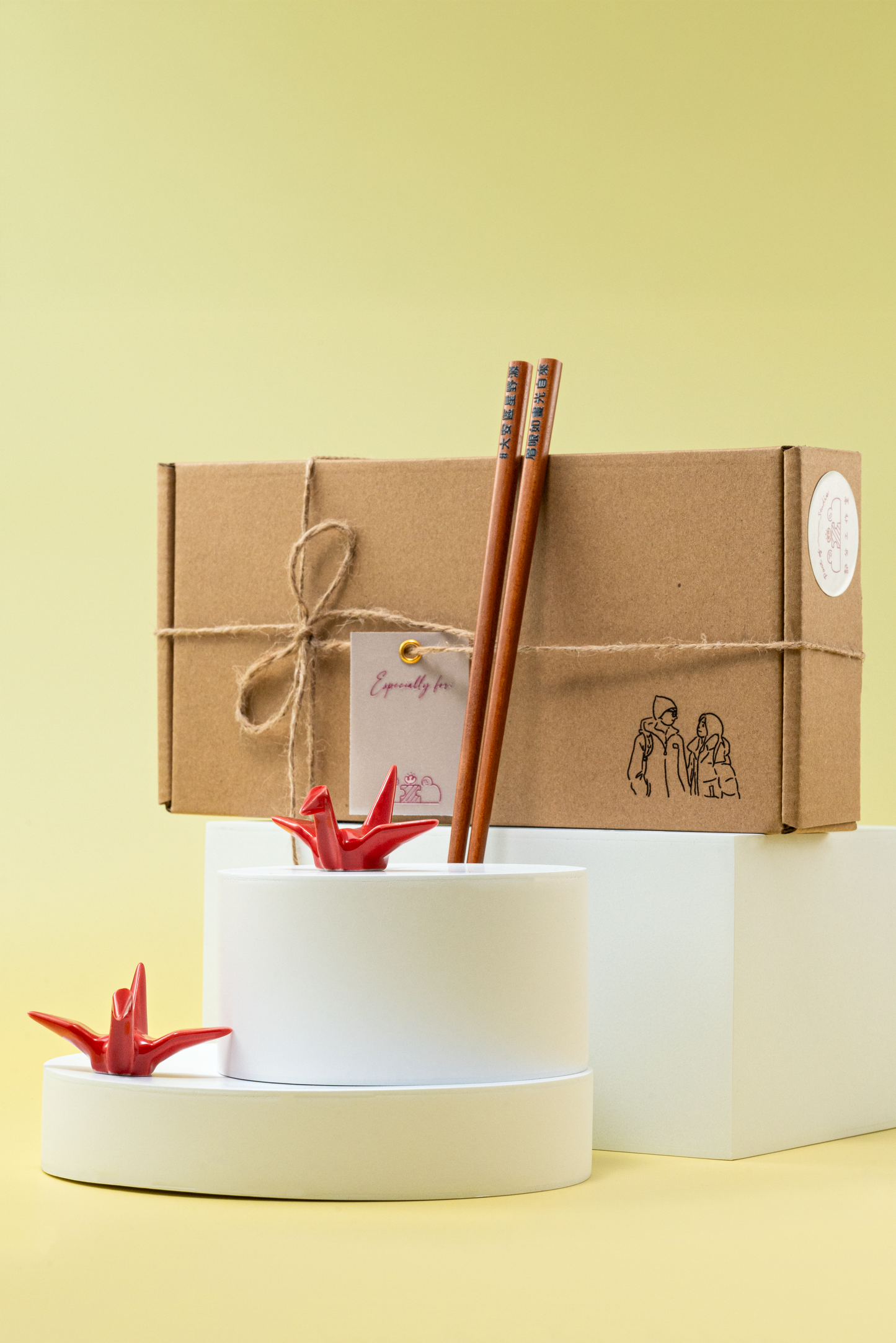 【似顏繪訂製款】日本製|鶴成交禮盒組|部分工作室