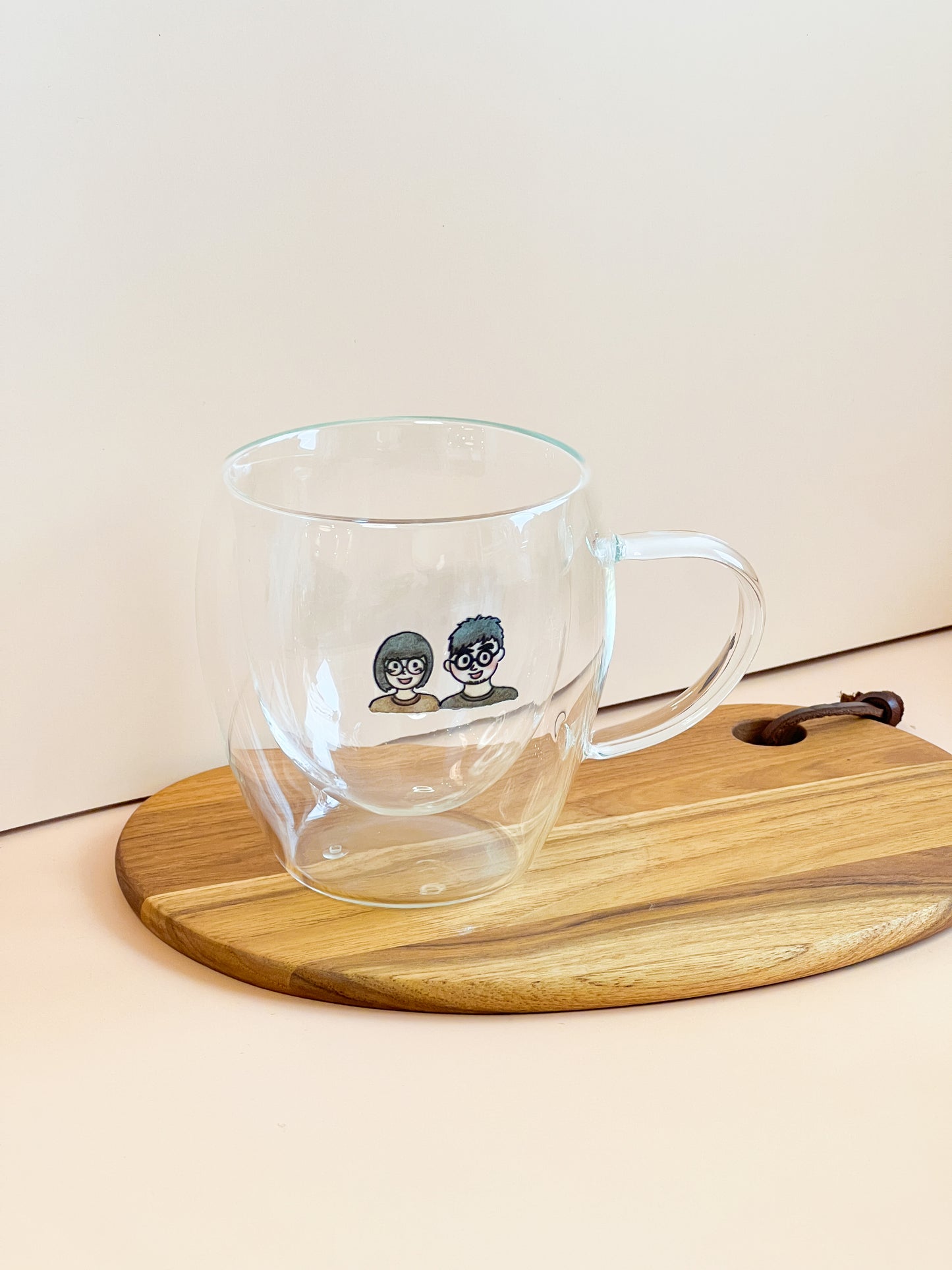 【似顏繪訂製款】雙層隔熱玻璃咖啡杯|部分工作室