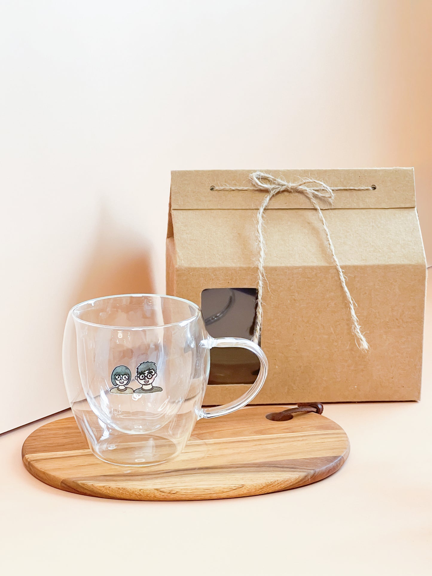 【似顏繪訂製款】雙層隔熱玻璃咖啡杯禮盒|部分工作室