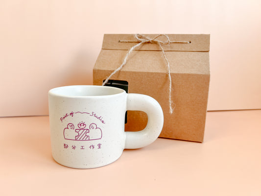 【來圖訂製款】米黃細點胖胖手把馬克杯禮盒|部分工作室