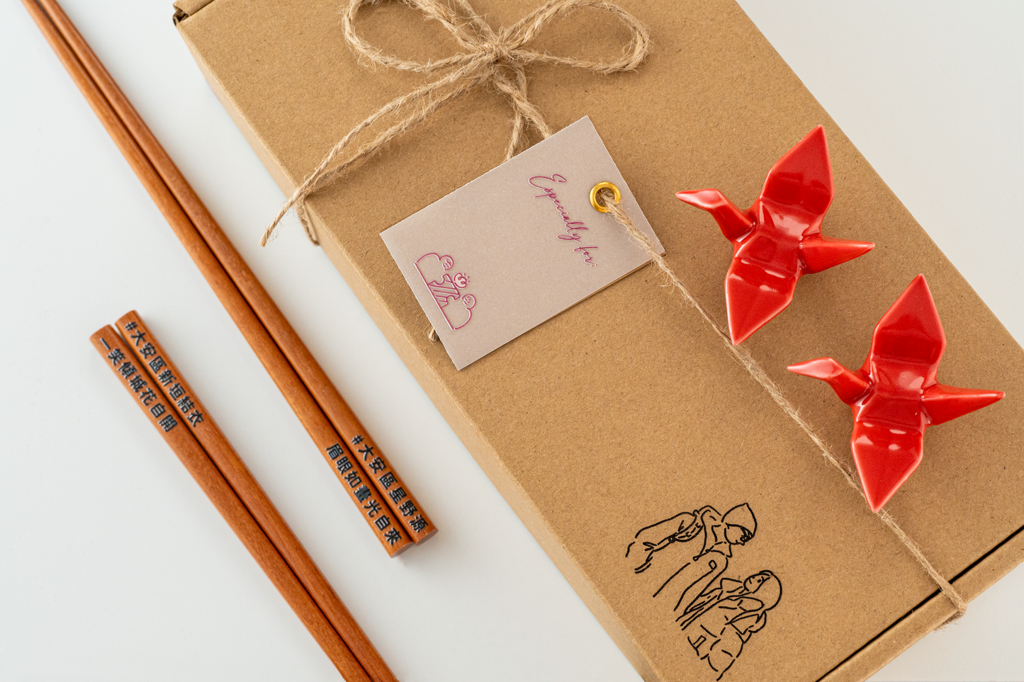 【似顏繪訂製款】日本製｜鶴成交禮盒組｜部分工作室