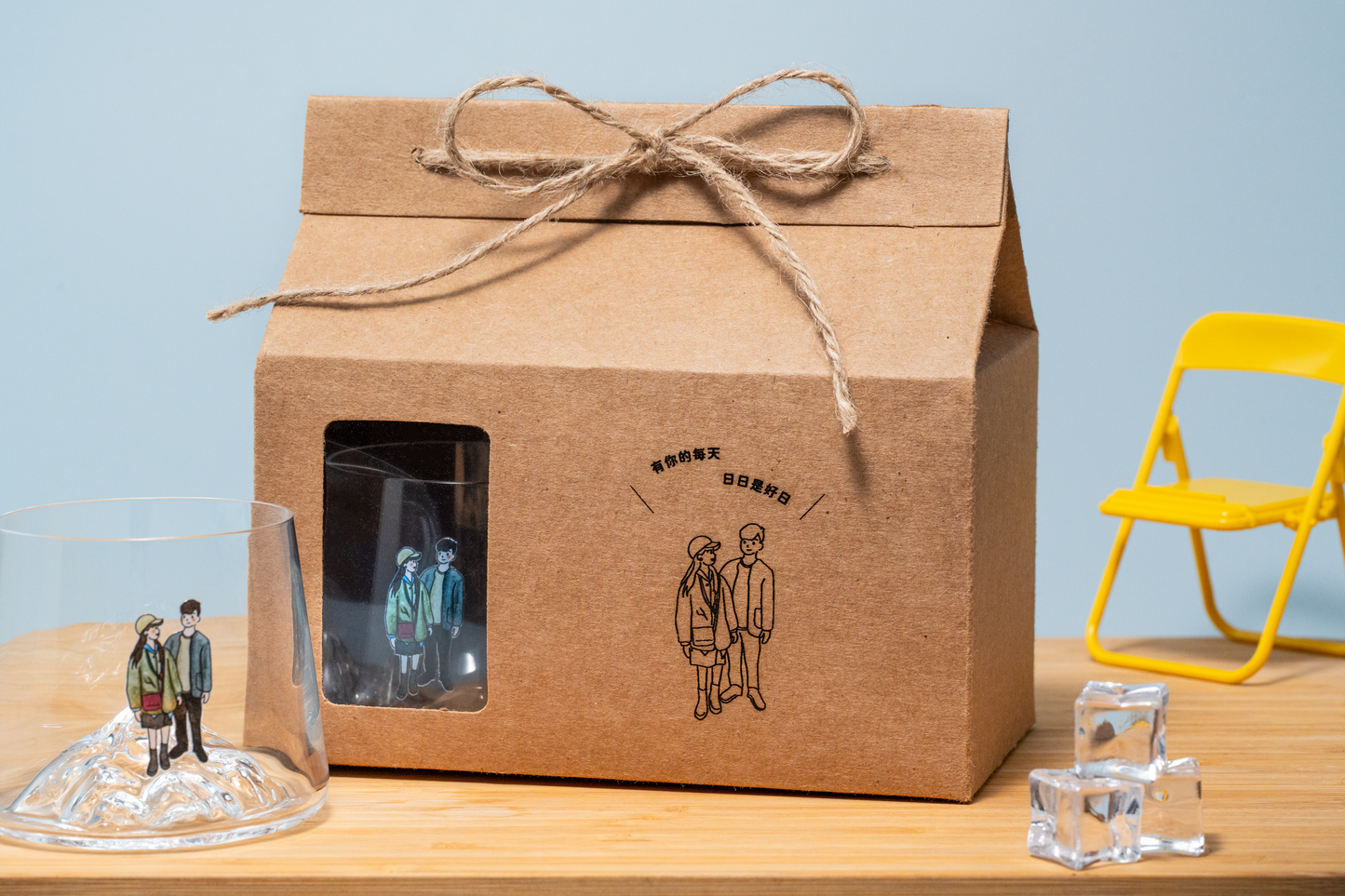 【似顏繪訂製款】富士山威士忌杯禮盒組｜部分工作室