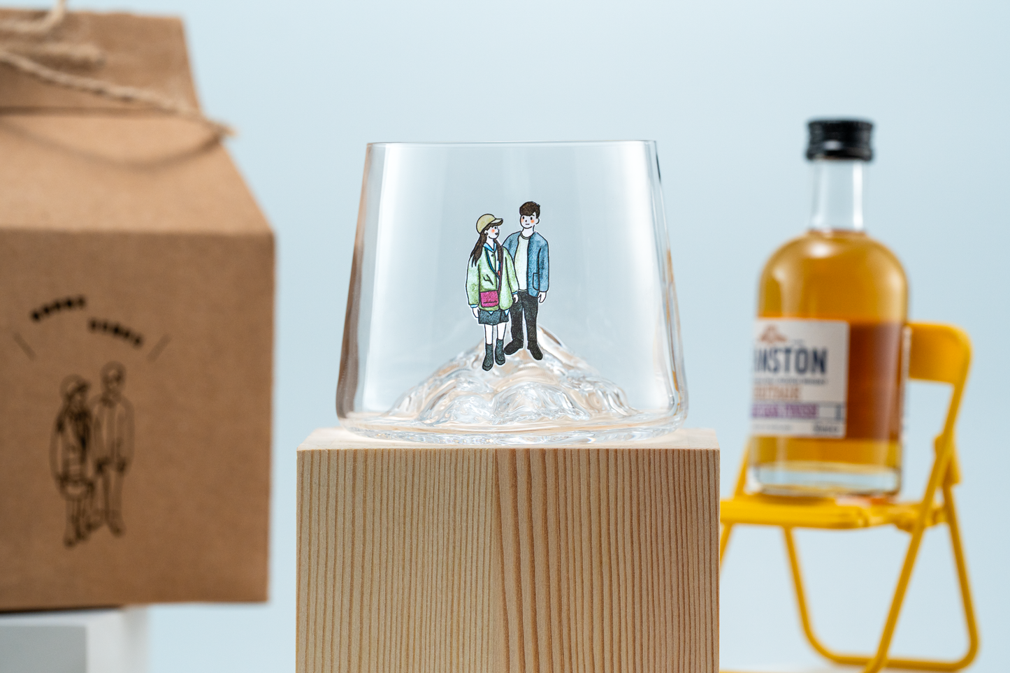 【似顏繪訂製款】富士山威士忌杯禮盒組｜部分工作室