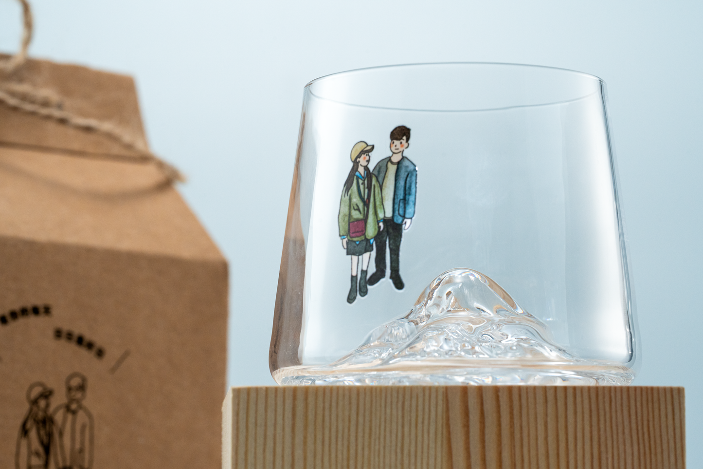 【似顏繪訂製款】富士山威士忌杯禮盒組｜部分工作室