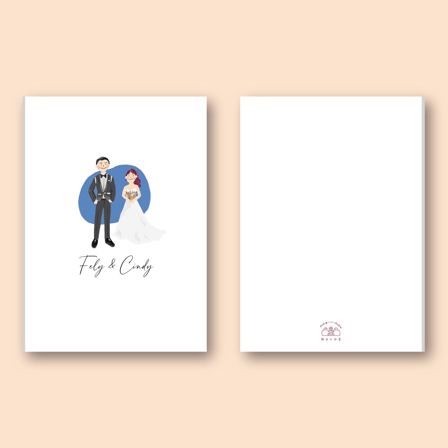 【附書約夾/戶政可用♡】自訂背景似顏繪結婚書約｜部分工作室
