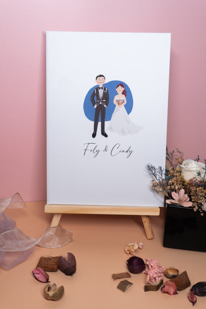 【附書約夾/戶政可用♡】自訂背景似顏繪結婚書約｜部分工作室