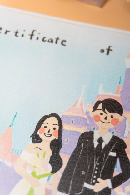 【附書約夾/戶政可用♡】自訂背景似顏繪結婚書約｜部分工作室