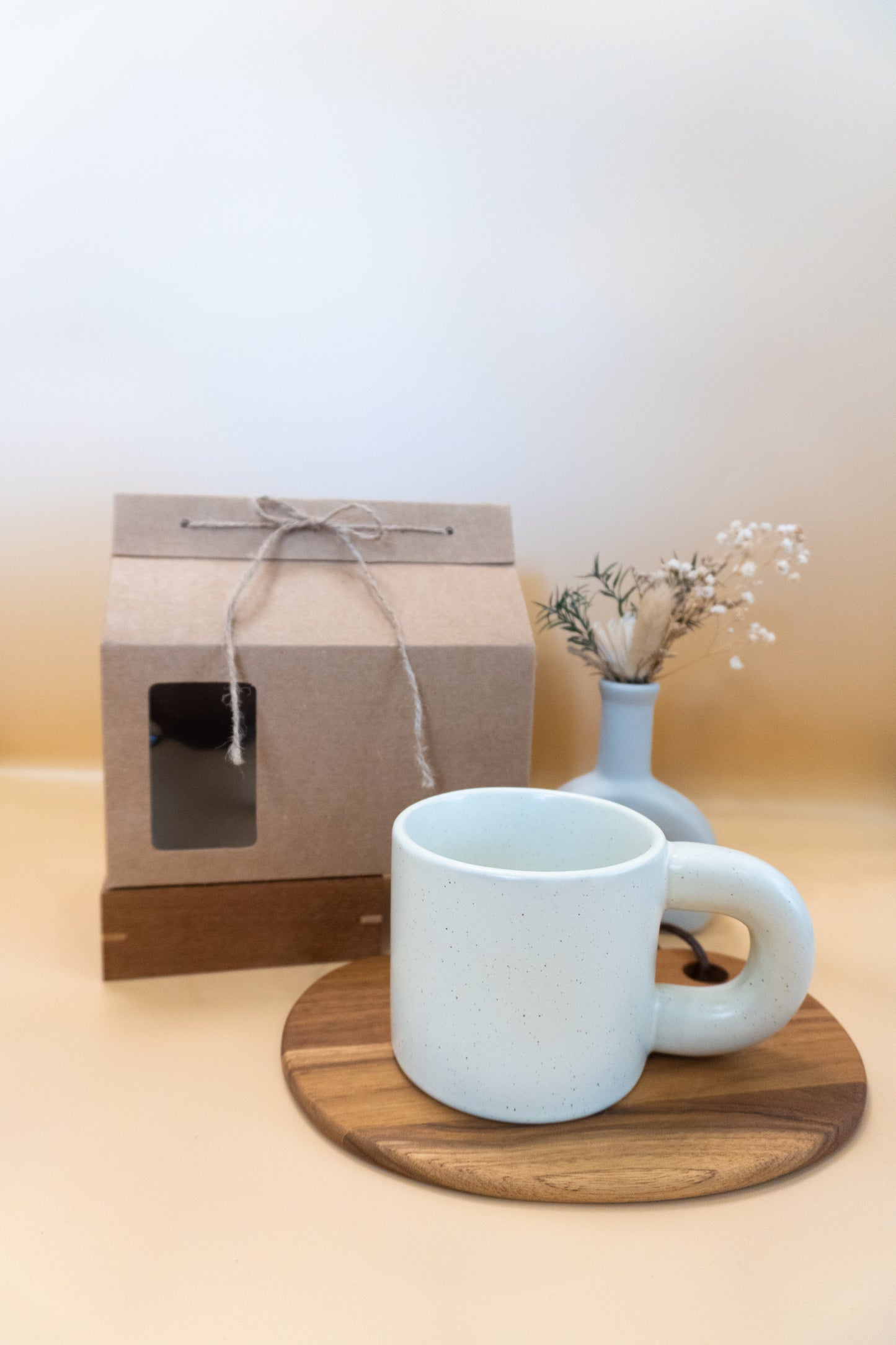 米黃細點胖胖手把馬克杯禮盒｜部分工作室