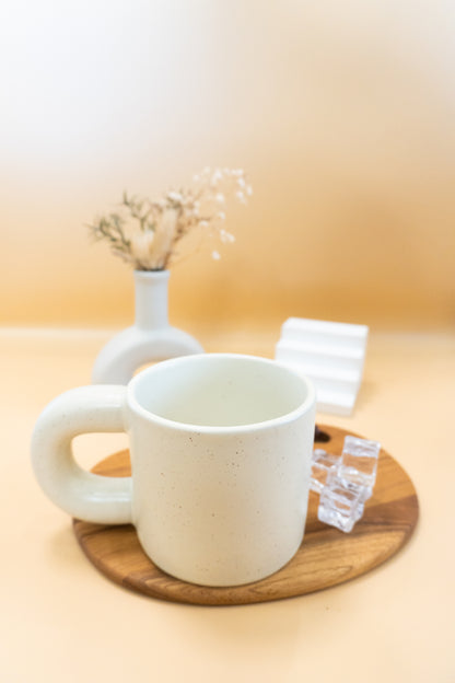 米黃細點胖胖手把馬克杯｜部分工作室