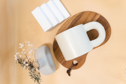 米黃細點胖胖手把馬克杯｜部分工作室