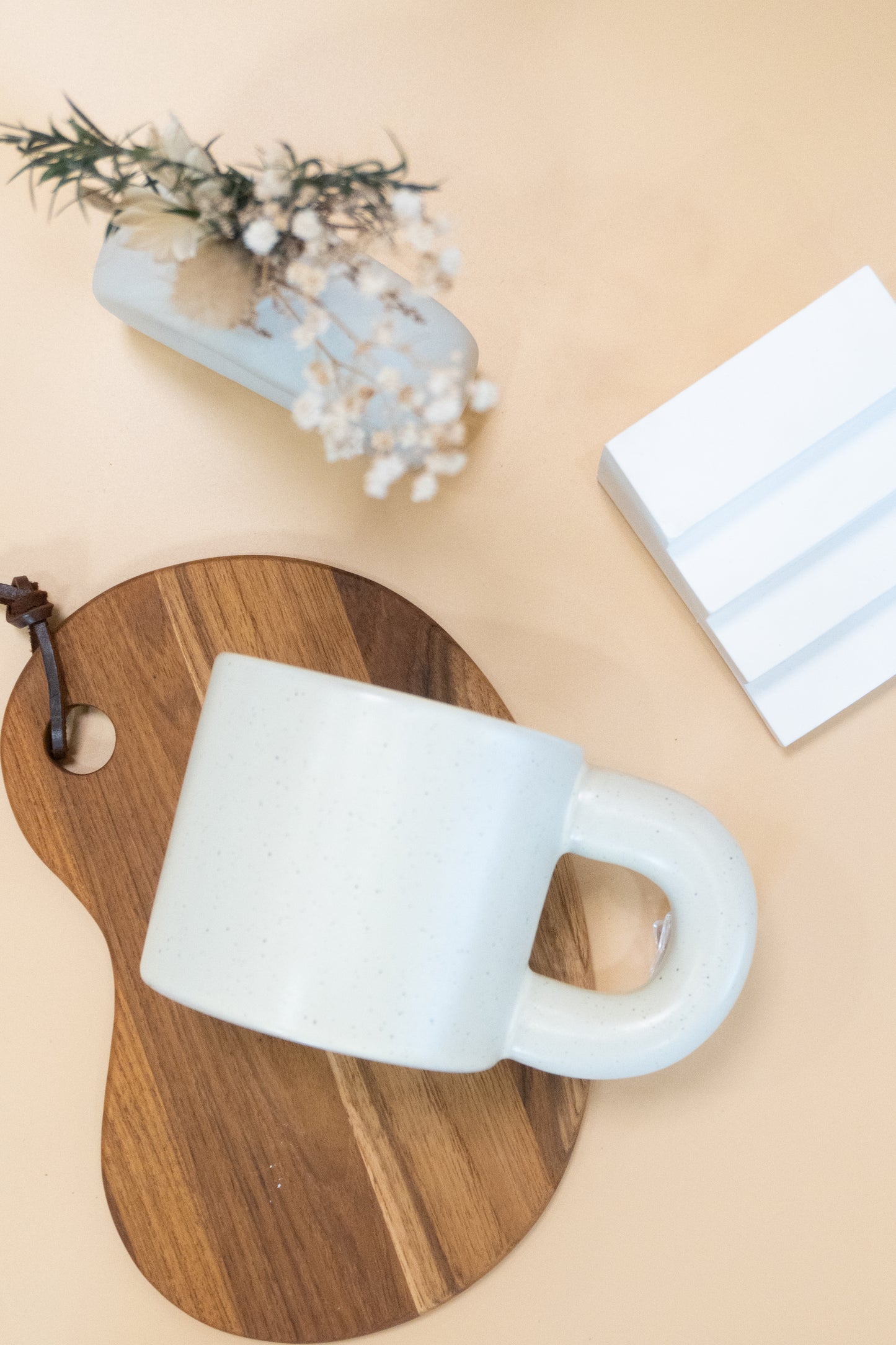 米黃細點胖胖手把馬克杯｜部分工作室