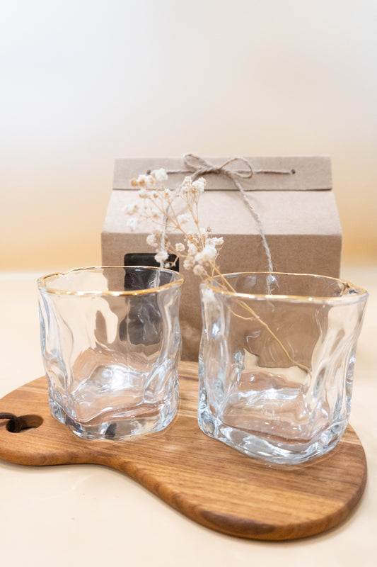 玻璃金邊扭扭對杯禮盒｜部分工作室