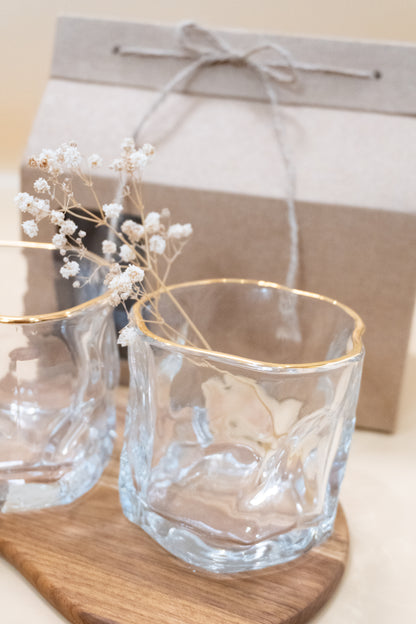 玻璃金邊扭扭對杯禮盒｜部分工作室