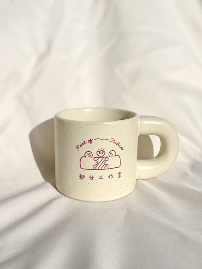 【來圖訂製款】米黃細點胖胖手把馬克杯｜部分工作室