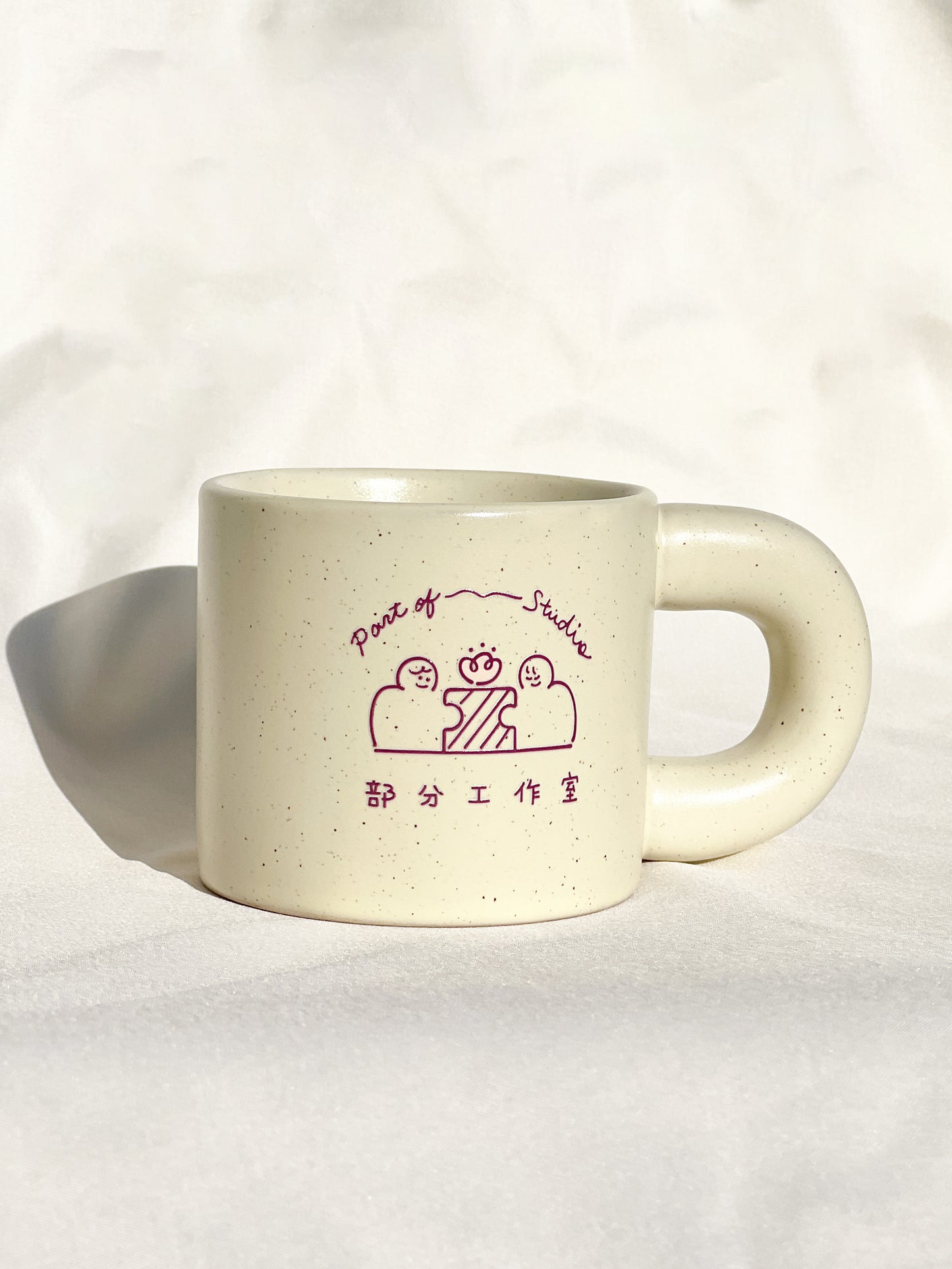 【來圖訂製款】米黃細點胖胖手把馬克杯禮盒｜部分工作室