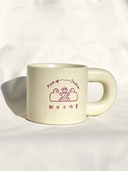 【來圖訂製款】米黃細點胖胖手把馬克杯禮盒｜部分工作室