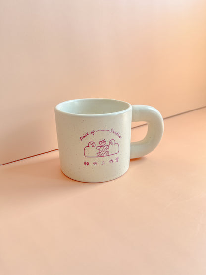 【來圖訂製款】米黃細點胖胖手把馬克杯｜部分工作室