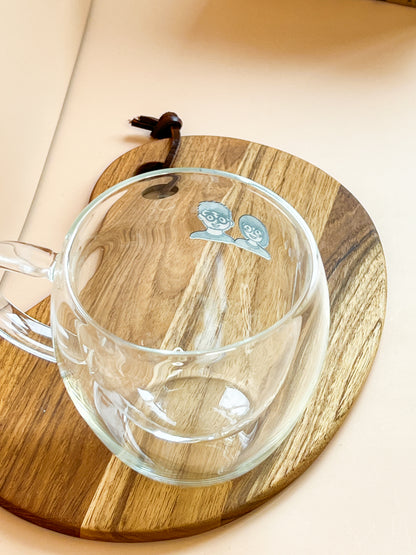 【似顏繪訂製款】雙層隔熱玻璃咖啡杯禮盒｜部分工作室