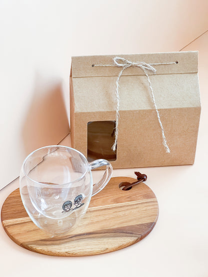 【似顏繪訂製款】雙層隔熱玻璃咖啡杯禮盒｜部分工作室
