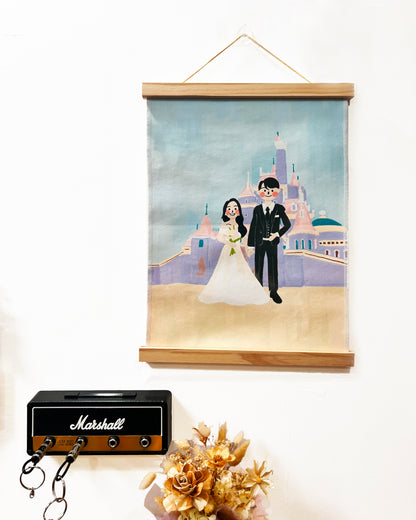 結婚紀念‪ ♡ 婚禮掛布/客製化掛布/似顏掛掛布｜部分工作室