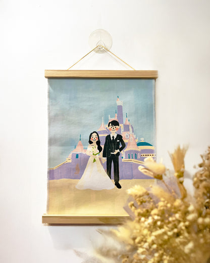 結婚紀念‪ ♡ 婚禮掛布/客製化掛布/似顏掛掛布｜部分工作室