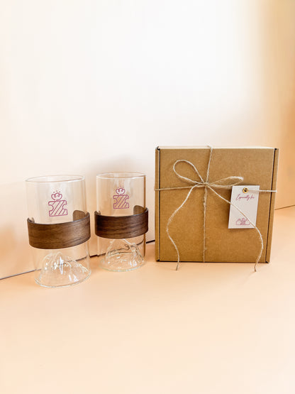 【來圖訂製款】富士山防燙玻璃咖啡杯禮盒｜部分工作室