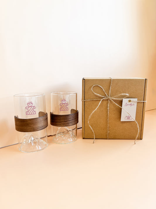 【來圖訂製款】富士山防燙玻璃咖啡杯禮盒｜部分工作室