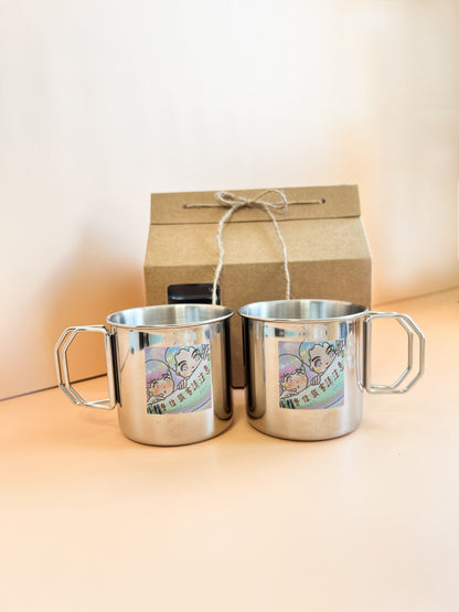 【來圖訂製款】露營用折疊鋼杯禮盒｜部分工作室